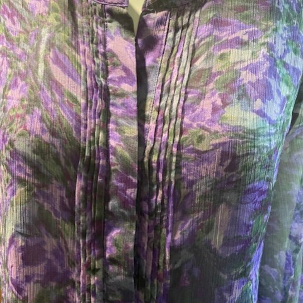 Purple and Gray Sheer Blouse - Picture 5 of 6